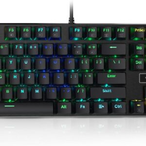 redragon k556 rgb led backlit wired mechanical gaming keyboard, 104 keys hot swap mechanical keyboard w/aluminum base, upgraded socket and noise absorbing foams, soft tactile brown switch