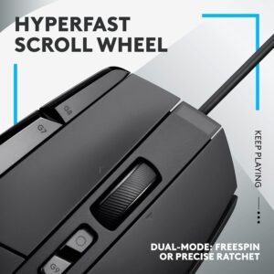 logitech g502 x wired gaming mouse lightforce hybrid optical mechanical primary switches, hero 25k gaming sensor, compatible with pc macos/windows black