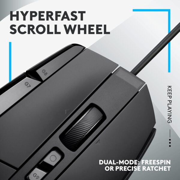 logitech g502 x wired gaming mouse lightforce hybrid optical mechanical primary switches, hero 25k gaming sensor, compatible with pc macos/windows black