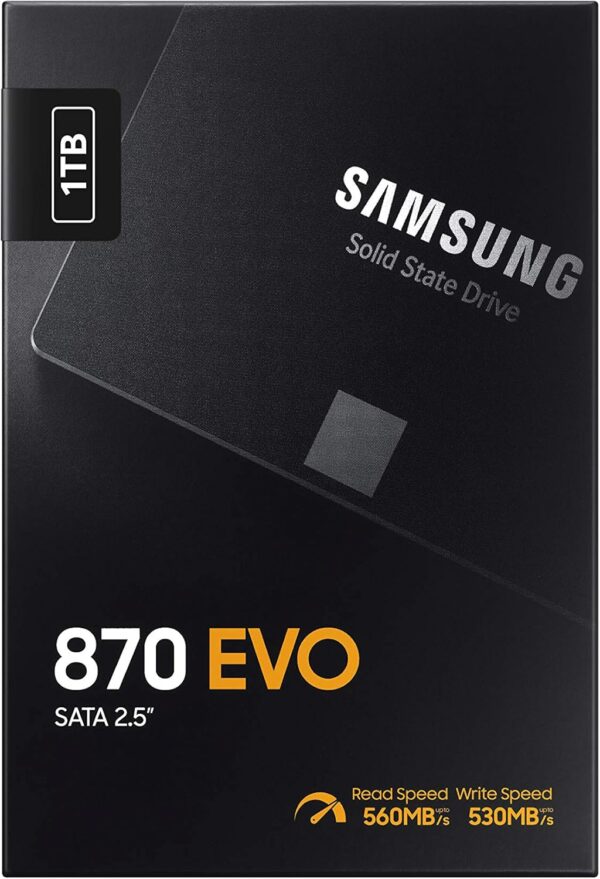 samsung 870 evo sata iii ssd 1tb 2.5” internal solid state drive, upgrade pc or laptop memory and storage for it pros, creators, everyday users, mz 77e1t0b/am