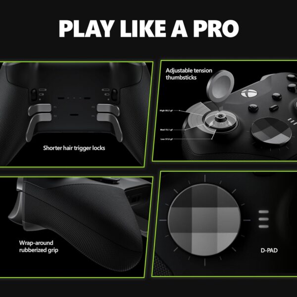 xbox elite series 2 core wireless gaming controller – black – xbox series x|s, xbox one, windows pc, android, and ios