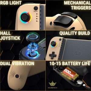 majestech (new 2025 phone game controller for iphone/android, rgb hall joystick, mechanical trigger, xbox cloud/playstation remote play/call of duty/roblox wireless bluetooth mobile gaming gamepad