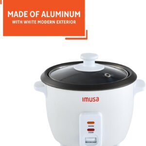 imusa usa gau 00011 electric nonstick rice cooker 3 cup (uncooked) 6 cup (cooked), white