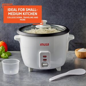imusa usa gau 00011 electric nonstick rice cooker 3 cup (uncooked) 6 cup (cooked), white