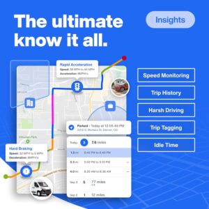 gps tracker for vehicles with real time location, route history, speed monitoring, geo fence & accident notifications for fleets & family cancel anytime