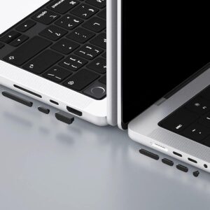 9 pcs dust plug cover for macbook air 13.6" 15.3" m4 m3 m2, macbook pro 14 16 m4 m3 m2 m1, macbook pro 13 m2 m1, dust plug for hdmi, thunderbolt, sd, charger port, headphone &2pcs webcam cover slide
