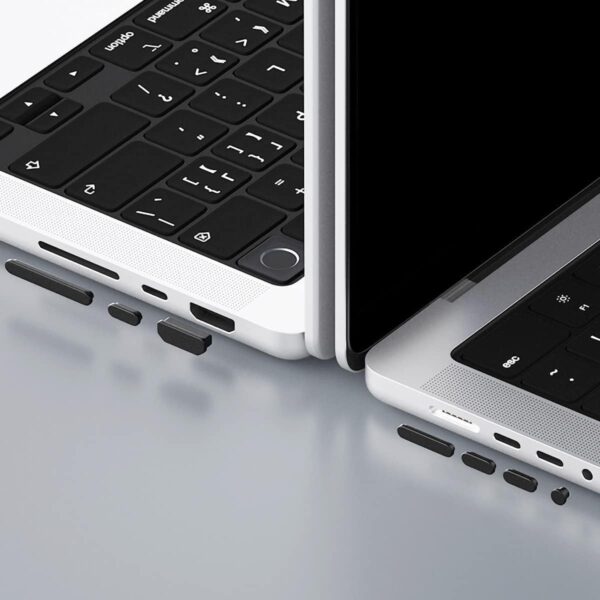 9 pcs dust plug cover for macbook air 13.6" 15.3" m4 m3 m2, macbook pro 14 16 m4 m3 m2 m1, macbook pro 13 m2 m1, dust plug for hdmi, thunderbolt, sd, charger port, headphone &2pcs webcam cover slide