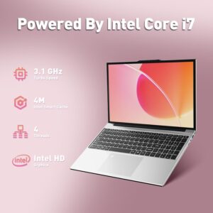 2025 latest 15.6'' laptop, 16gb ram, 512gb ssd, intel core i7 6500u(up to 3.1ghz), windows 11, fhd 1080p display, backlit keyboard, fingerprint, webcam, wifi5, bluetooth, mini hdmi, tf card slot, grey