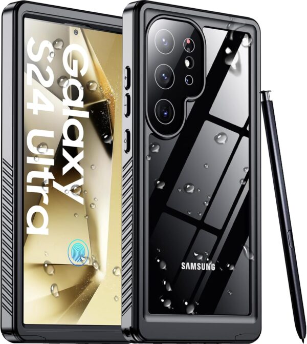 2025 New for Samsung Galaxy S24 Ultra Case Waterproof, [Built-in Camera & Screen Protector][Military Grade Shockproof][IP68 Underwater][Dustproof][Dropproof] Full Body Phone Case for S24 Ultra 6.8"