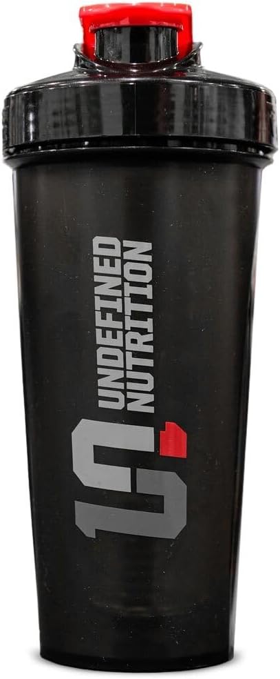 Undefined Nutrition Define Yourself Protein Shaker Bottle – 28 oz Shaker (800 ml) by Brian Shaw – Gym Cup with Superior Mixing and ActionRod Technology – Lightweight, Portable and Easy to Carry