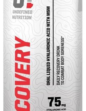 Undefined Nutrition Recovery by Brian Shaw – Oral Liquid Hyaluronic Acid (HA) + MSM – Protects Joints and Muscles, Reduces Post Workout Soreness – Joint and Connective Tissue Repair Supplement – 24 oz