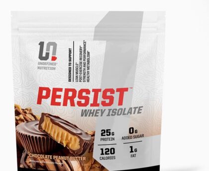 Undefined Nutrition Persist Whey Isolate by Brian Shaw – 24g Protein, 30 Servings – Supports Recovery, Strength & Performance – Gluten Free, Fast Absorbing (2.18lbs, Chocolate Peanut Butter)