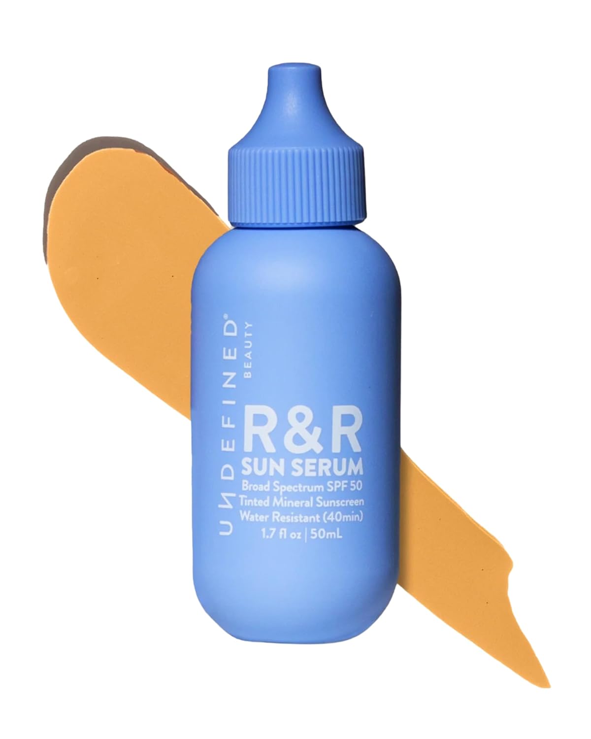 Undefined Beauty R&R Sun Serum SPF 50 – Tinted Mineral Sunscreen with Niacinamide, Broad Spectrum Protection & Blue Light Defense (Medium Tint)