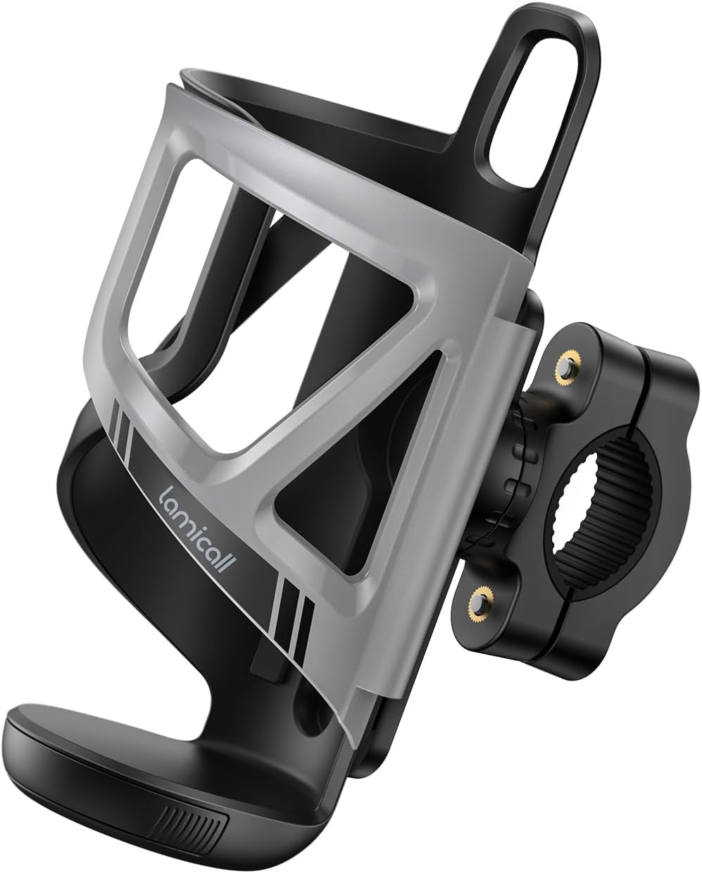 Lamicall Bike Water Bottle Holder – [Tracker Storage] [for Handlebar & Frame] Bike Cup Holder, Bicycle Drink Cage, Cycling Bike Water Bottle Cage with Screws Tool, for 2.28-3.39″ Diameter Bottles