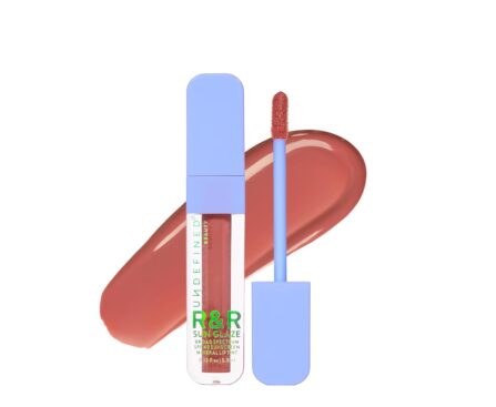 Undefined R&R Sun Glaze NUDE SPF 40 Mineral Lip Oil Tint Sunscreen with Ceramides, Hyaluronic Acid, Peptides Broad Spectrum Lip Sunscreen to Smooth, Nourish and Protect with Flush of Color