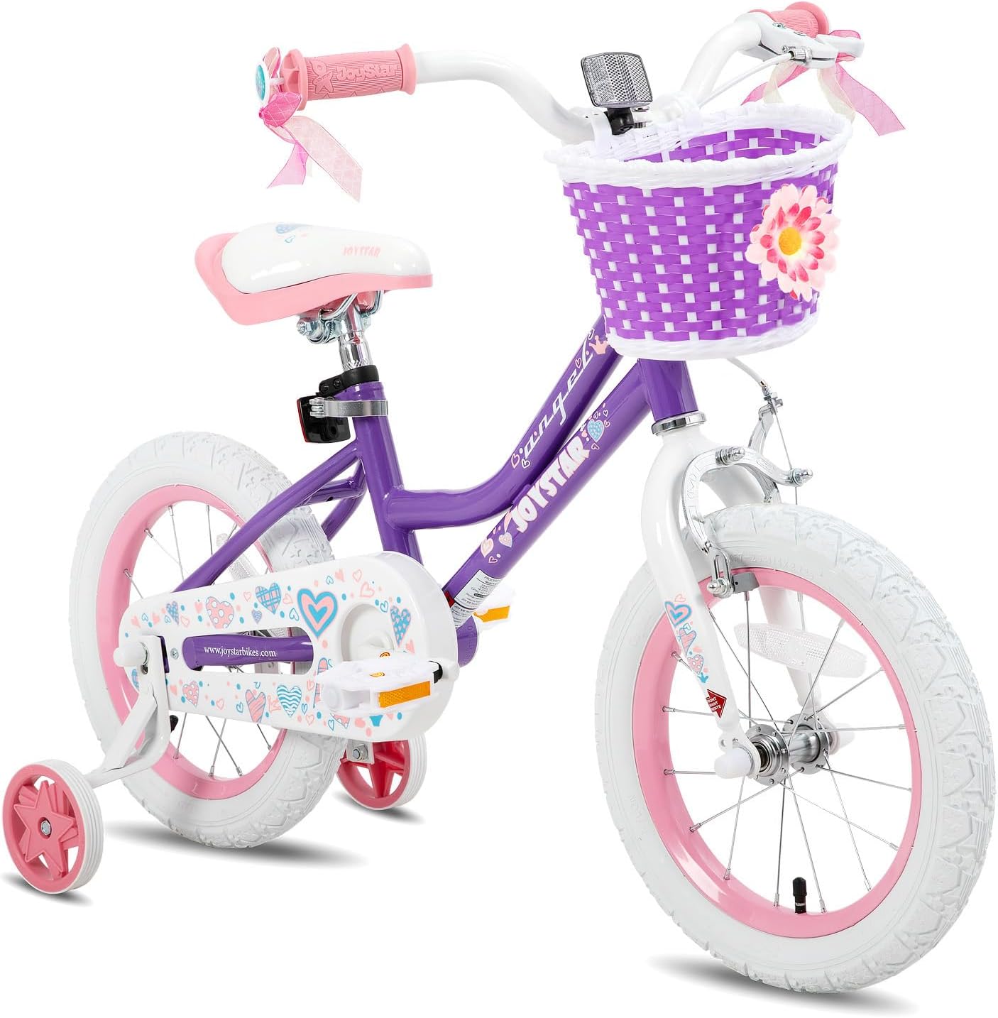 JOYSTAR Angel Girls Bike for Toddlers and Kids Ages 2-13 Years Old, 12 14 16 18 20 Inch Kids Bike with Training Wheels & Basket, 20 24 Inch Girls Bicycle with Handbrake & Kickstand JOYSTAR Angel Girls Bike for Toddlers and Kids Ages 2-13 Years Old, 12 14 16 18 20 Inch Kids Bike with Training Wheels & Basket, 20 24 Inch Girls Bicycle with Handbrake & Kickstand