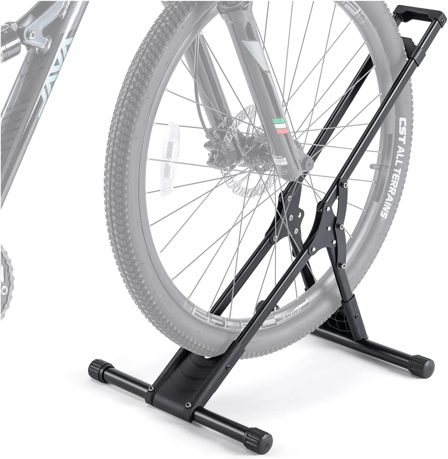 Bike Floor Stand Rack- Indoor Bike Stand for Garage/Home – Bike Storage Bicycle Parking Rack Fit 20”-29” Mountain Road Bikes (1 Bike Rack)