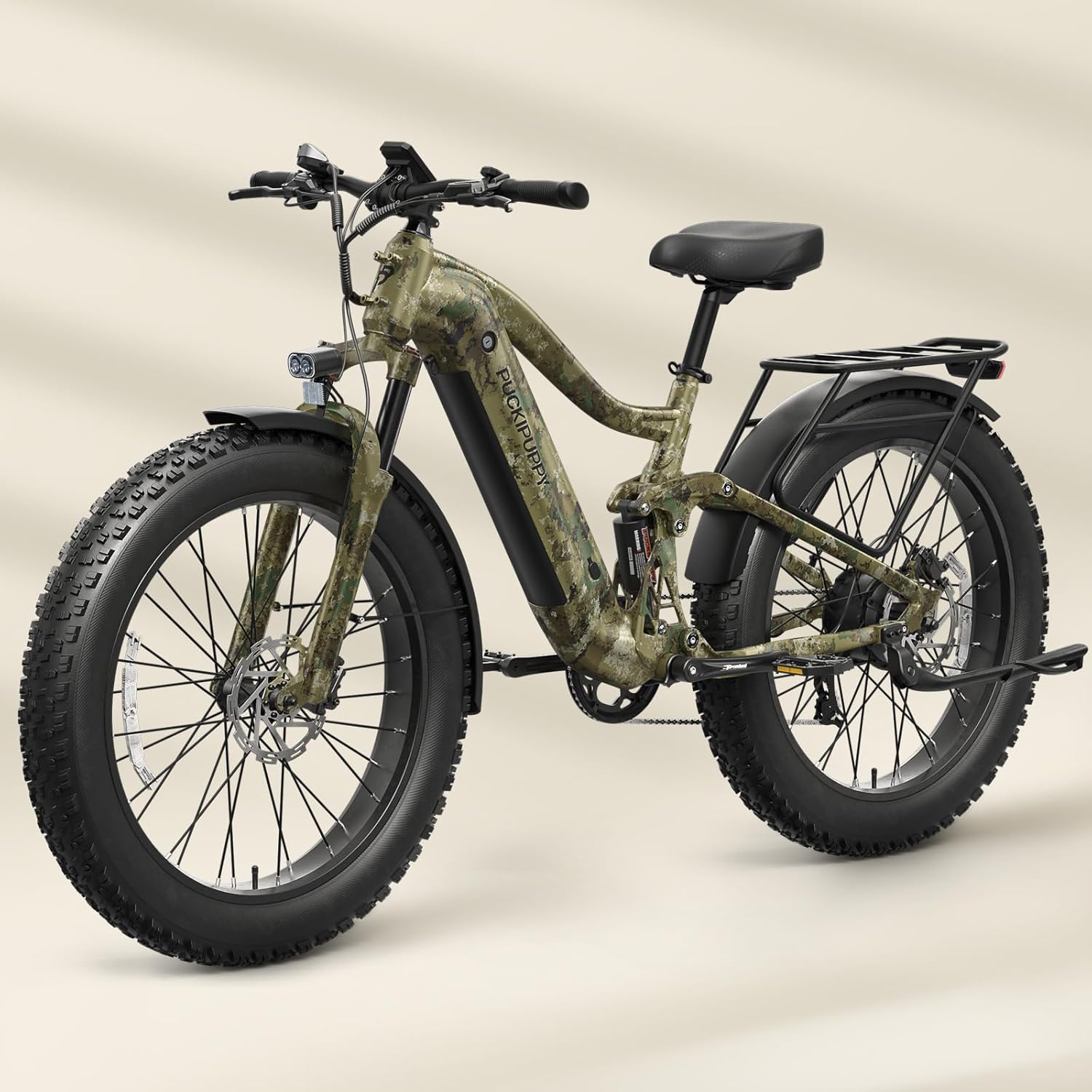 Boxer Electric Bike for Adults 960W, 48V 20AH Battery Ebike, Full Suspension 26″ Fat Tire E Bike, 28MPH 80Miles Range Mountain Electric Bicycle, 7 Speed Hydraulic Disc Brakes