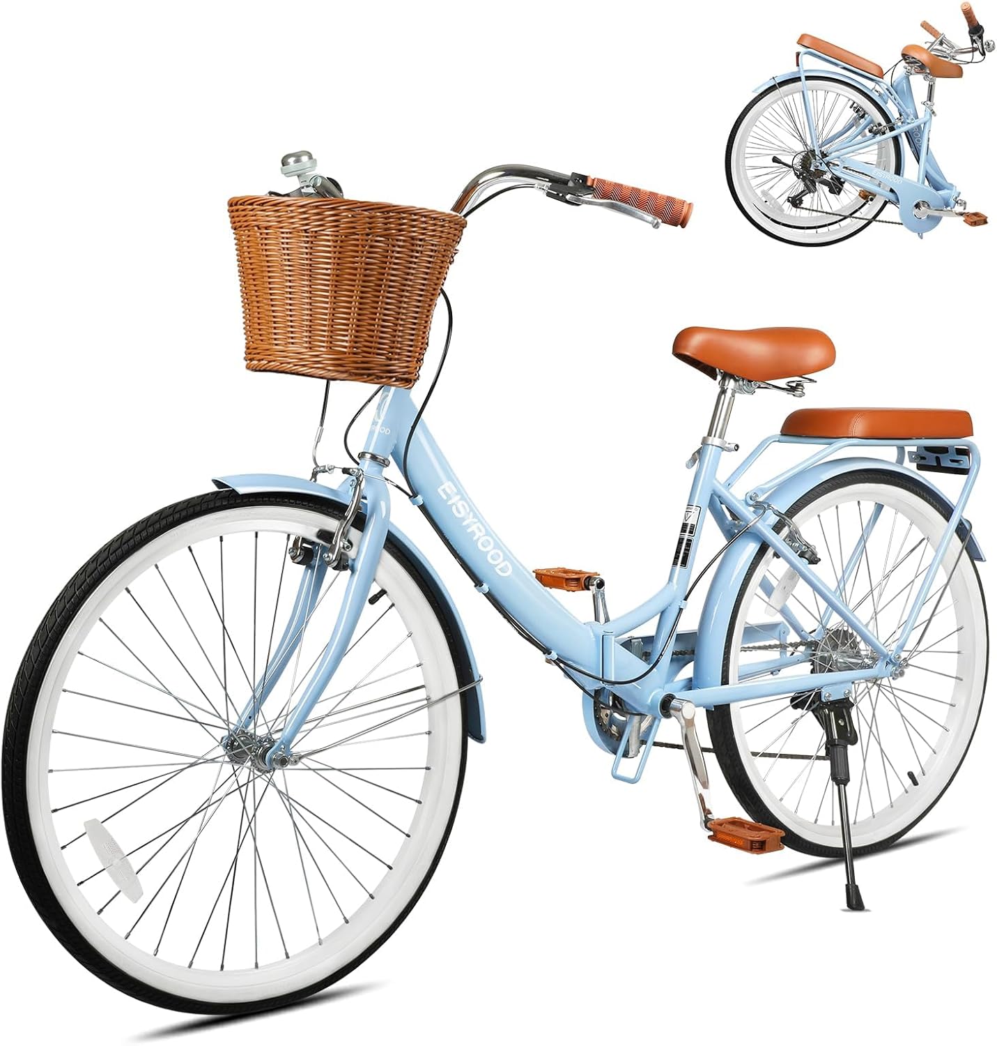 26 Inch Folding Beach Cruiser Bike for Women, 7-Speed Ladies Bike with Basket & Rack, Perfect for City Commuting’s Bicycle, Ideal for Women and Adults 26 Inch Folding Beach Cruiser Bike for Women, 7-Speed Ladies Bike with Basket & Rack, Perfect for City Commuting’s Bicycle, Ideal for Women and Adults