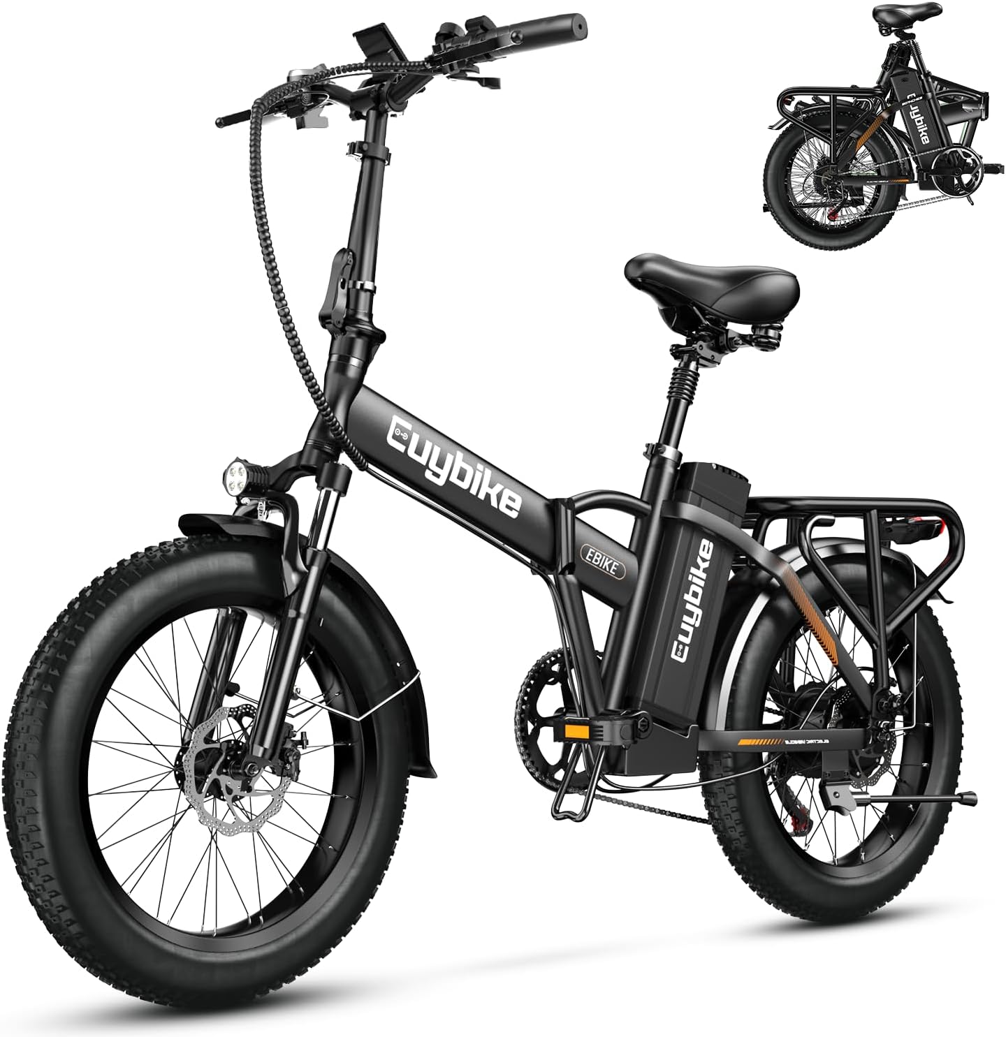 1000W Folding Electric Bike, 48V 20AH Large Removable Battery E Bike, 30+MPH, 80 Miles Max Range, 20″ Fat Tire Electric Bike for Adults, Adult Electric Bicycles for Commute Beach Snow