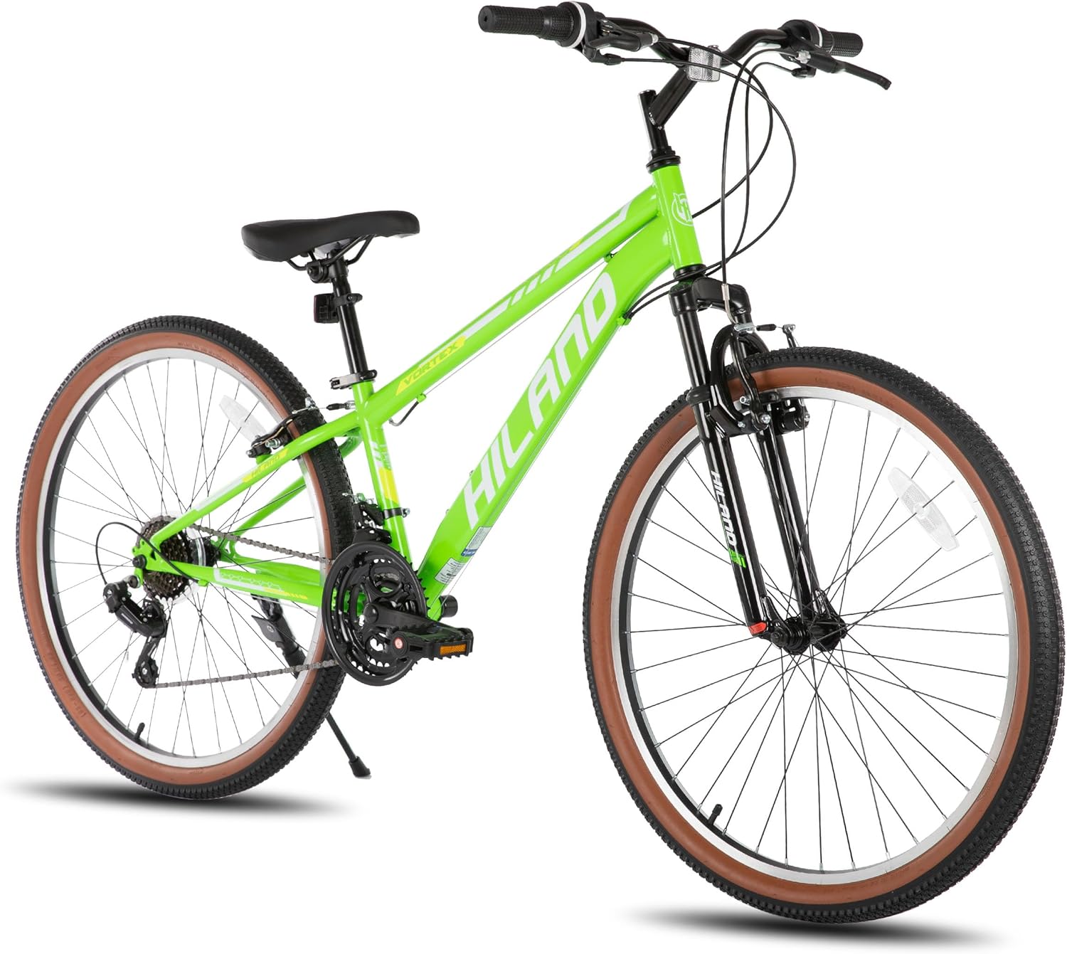 HILAND 26 Inch Mountain Bike for Mens and Womens, 21 Speeds Mountain Bicycle, High-Tensile Steel Frame, V Brake, Hardtail MTB for Adults