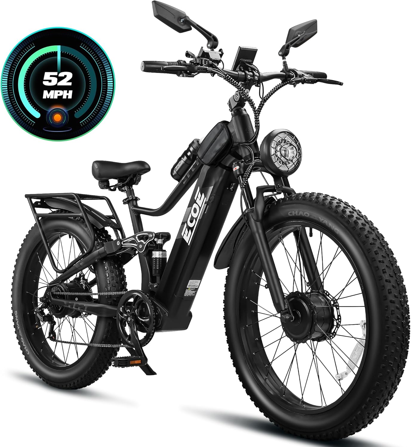5000W Dual Motor Electric Bike for Adults 52MPH with 60V 32AH Battery, 26×4 Fat Tire All Terrain Ebikes, Full Suspension E Bike, SHM 7-Speed Gear Electric Bicycle(63v) (63V-Z) 5000W Dual Motor Electric Bike for Adults 52MPH with 60V 32AH Battery, 26×4 Fat Tire All Terrain Ebikes, Full Suspension E Bike, SHM 7-Speed Gear Electric Bicycle(63v) (63V-Z)