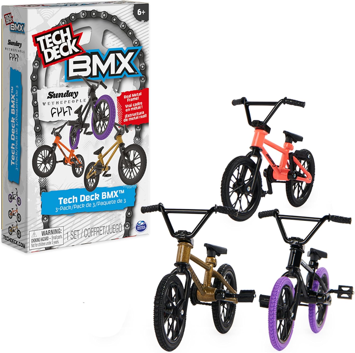 Tech Deck, BMX Finger Bike 3-Pack, Collectible and Customizable Mini BMX Bicycle Toys for Collectors, Kids Toys Ages 6 and Up (Amazon Exclusive) Tech Deck, BMX Finger Bike 3-Pack, Collectible and Customizable Mini BMX Bicycle Toys for Collectors, Kids Toys Ages 6 and Up (Amazon Exclusive)