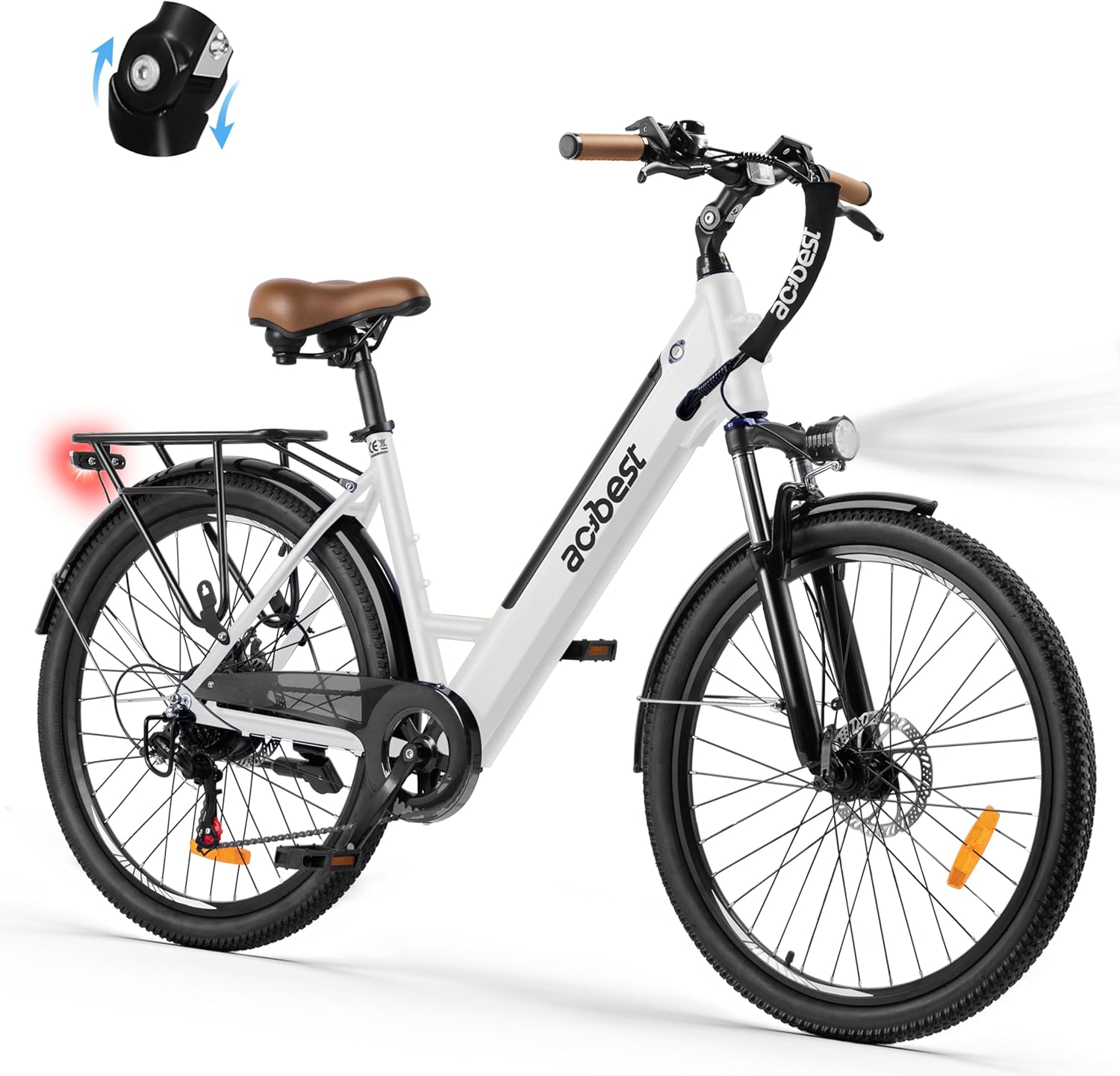 Core Electric Bike for Adults – 468Wh Removable Battery, 26 inch Step Thru Electric Bicycle, Peak 750W Brushless Motor Cityrun Ebike, with 7 Speed, Up to 50 Miles, E-Bikes