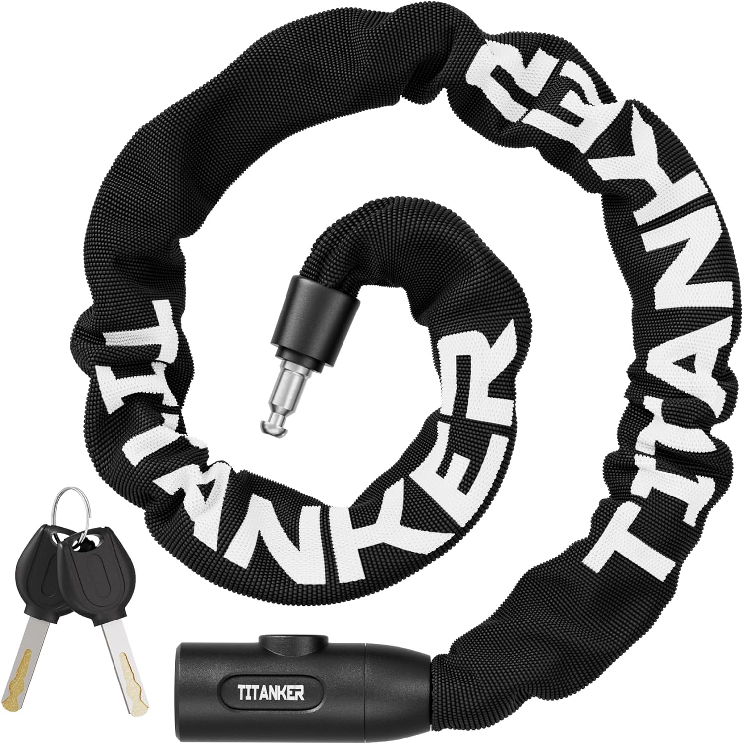 Titanker Heavy Duty Bicycle Lock Chain with Keys – 3 Feet Anti-Theft Lock for Bikes, Motorcycles, Doors, Gates, Fences, Grills (6mm Thick)
