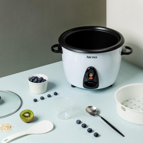 Aroma Housewares ARC-360-NGP 20-Cup Pot-Style Rice Cooker & Food Steamer, White - Image 2