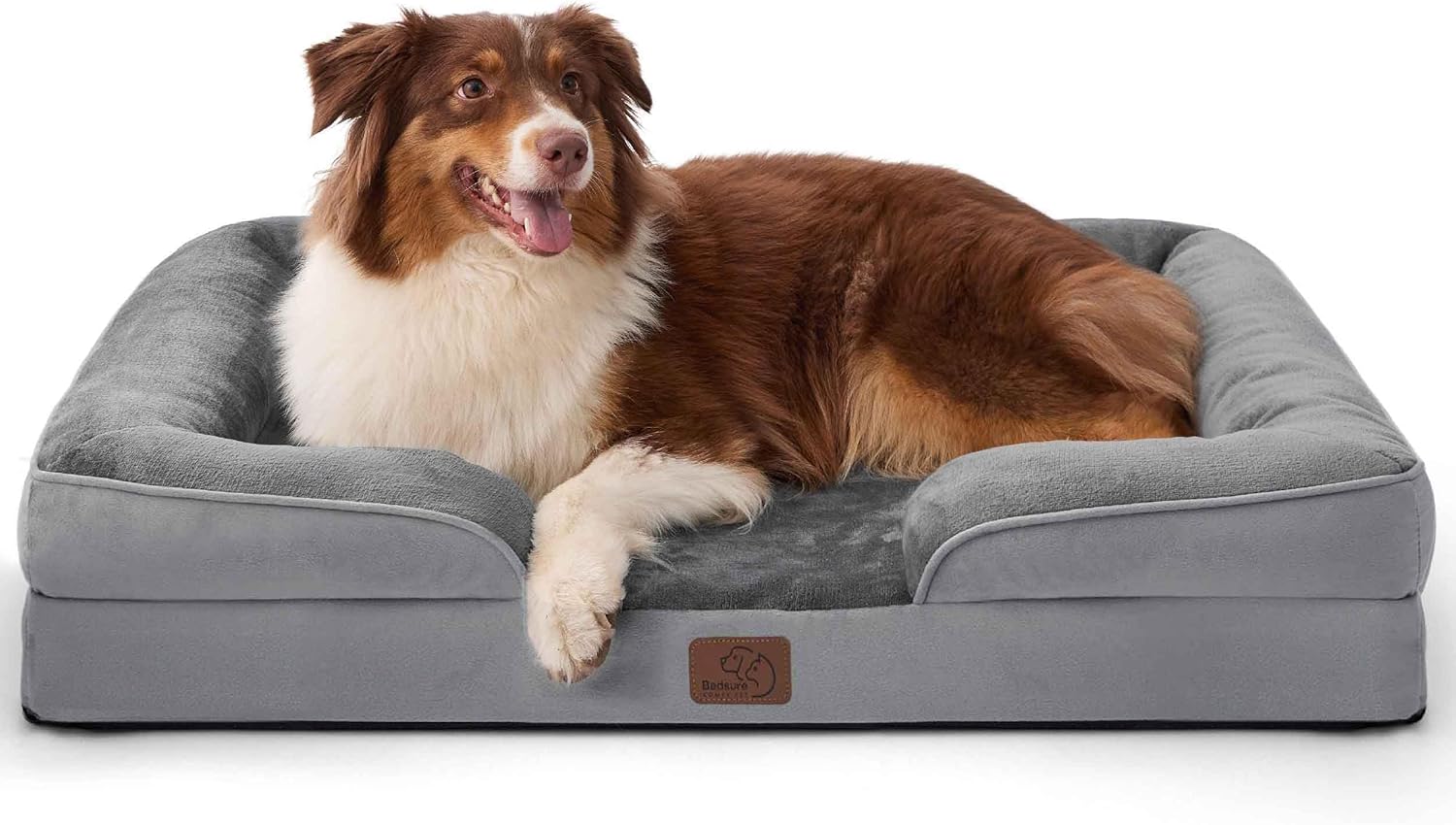 Bedsure Orthopedic Dog Beds Large Sized Dog – Washable Large Dog Cat Bed Waterproof, Comfort Dogs Couch Sofa with Washable Removable Cover, Pet Bed with Nonskid Bottom, Grey, 35″