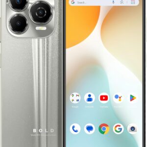 Bold K20 | 2025 | All-Day Battery | Unlocked | 6.7” HD+ Infinity Dot Display | 256/4GB | Triple 50MP Camera | US Version | US Warranty | (Silver)