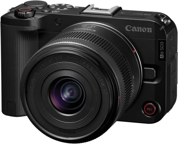 Canon EOS R50 V with RF-S14-30mm F4-6.3 is STM PZ Lens, APS-C Mirrorless Interchangeable Lens Hybrid Camera, Ultra-Wide Angle Zoom Lens, Vertical Video, Vlogging, Live-Streaming, Content Creation