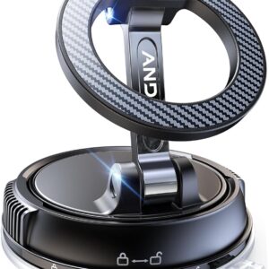 Car Phone Holder for Magsafe [78+LBS Strongest Suction & 2400gf Strongest Magnetic] 360° Adjustable Car Phone Mount, Phone Holders for Your Car for iPhone 16 Pro Max 15 14 13 12 Plus (Carbon Fiber)