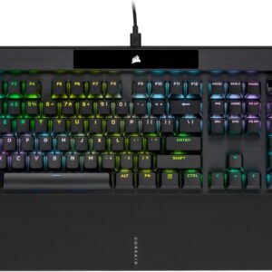 Corsair K70 RGB PRO Wired Mechanical Gaming Keyboard (Cherry MX RGB Red Switches: Linear and Fast, 8,000Hz Hyper-Polling, PBT Double-Shot PRO Keycaps, Soft-Touch Palm Rest) QWERTY, NA - Black