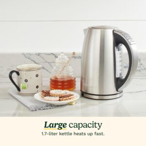 cuisinart 1.7 liter stainless steel cordless electric kettle with 6 preset temperatures
