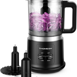 Food Chopper, 4 Cup Fast Food Processor, Electric Meat Grinder with 2 Speed, 4 Stainless Steel Blades, and Whisk, 400W Power for Chopping, Mixing, Emulsifying, Puree and Whisking, BPA-Free