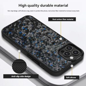 forged carbon fiber phone case, 2025 new carbon fiber phone case for iphone 16 15 14 13 12 pro max (blue,13)