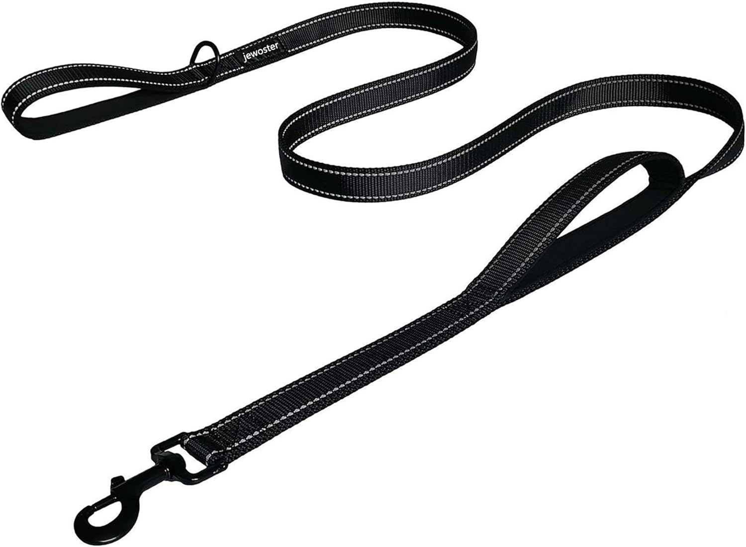Heavy Duty Dog Leash – 2 Handles by Padded Traffic Handle for Extra Control, 6foot Long – Perfect for Medium to Large Dogs (6 ft, Black)