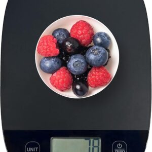 NUTRI FIT Food Scale for Kitchen Scales Digital Weight Grams and Ounces, Baking Scale Accurate for Weight Loss, Cooking, Coffee, Keto Diet, Meal Prep, 0.1oz Ultra Slim Smart Tare Black