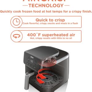 ninja air fryer pro 4 in 1 with 5 qt capacity, air fry, roast, reheat, dehydrate, air crisp technology with 400f for hot, 120 volts, nonstick basket & crisper plate, grey, af141