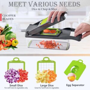 pro series 16 in 1 vegetable chopper, dewpeton mandoline slicer, veggie chopper, food chopper with container, vegetable cutter & spiralizer for onion salad (home essential gadget & kitchen)