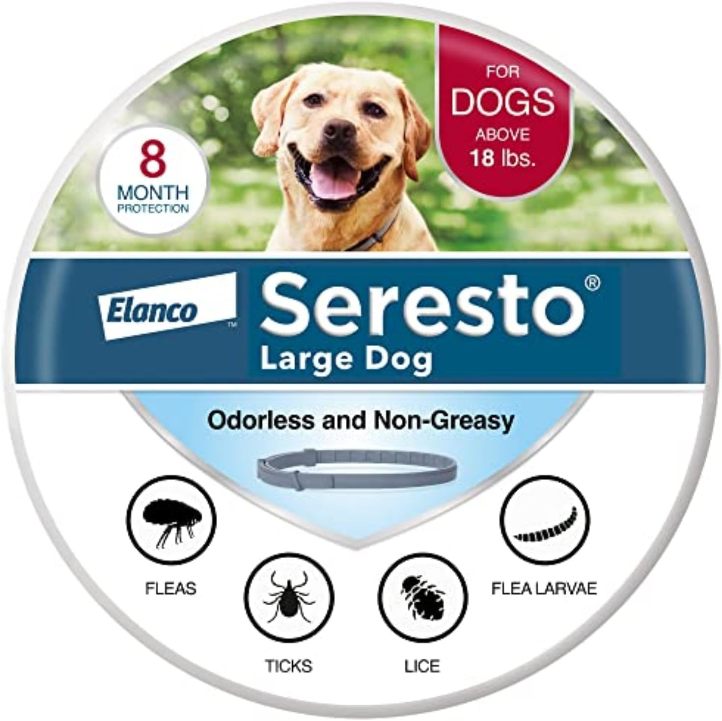 Seresto Large Dog Vet-Recommended Flea & Tick Treatment & Prevention Collar for Dogs Over 18 lbs. | 8 Months Protection Seresto Large Dog Vet-Recommended Flea & Tick Treatment & Prevention Collar for Dogs Over 18 lbs. | 8 Months Protection