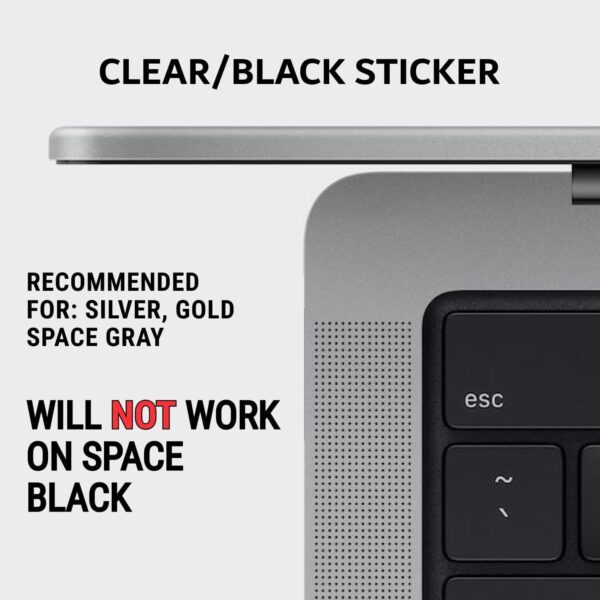 synerlogic mac os shortcuts sticker | keyboard stickers for macos | no residue laminated vinyl macbook cheatsheet for laptop | macbook shortcuts 2025 (clear/black)