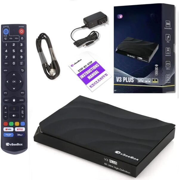 v 2025 See V3 Plus USB Data Hub Kit with 8K Compatible Cable, Input, Power Adapter & Instructional Manual