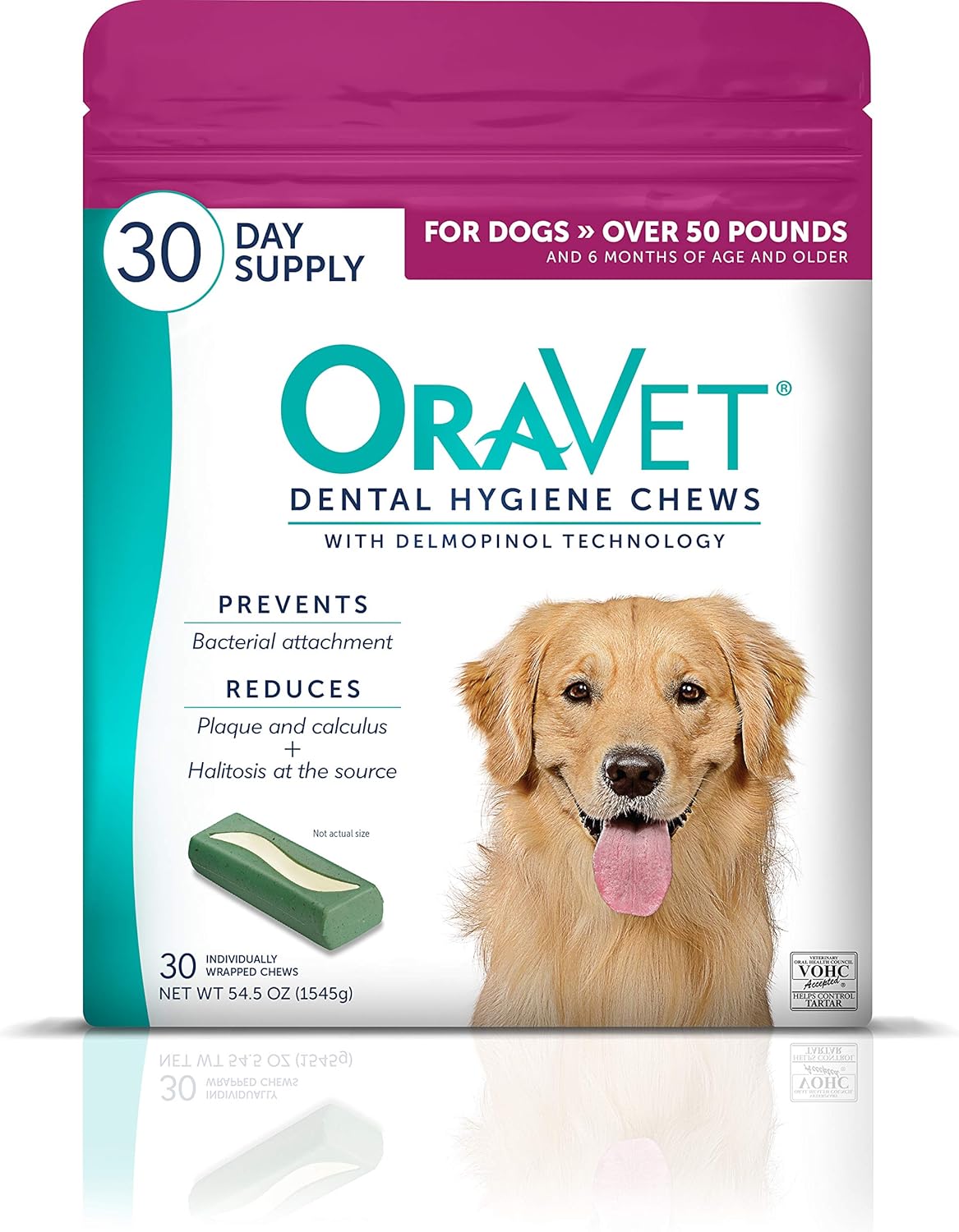 ORAVET Dental Chews for Dogs, Oral Care and Hygiene Chews (Large Dogs, Over 50 lbs.) Pink Pouch, 30 Count (Pack of 1) ORAVET Dental Chews for Dogs, Oral Care and Hygiene Chews (Large Dogs, Over 50 lbs.) Pink Pouch, 30 Count (Pack of 1)