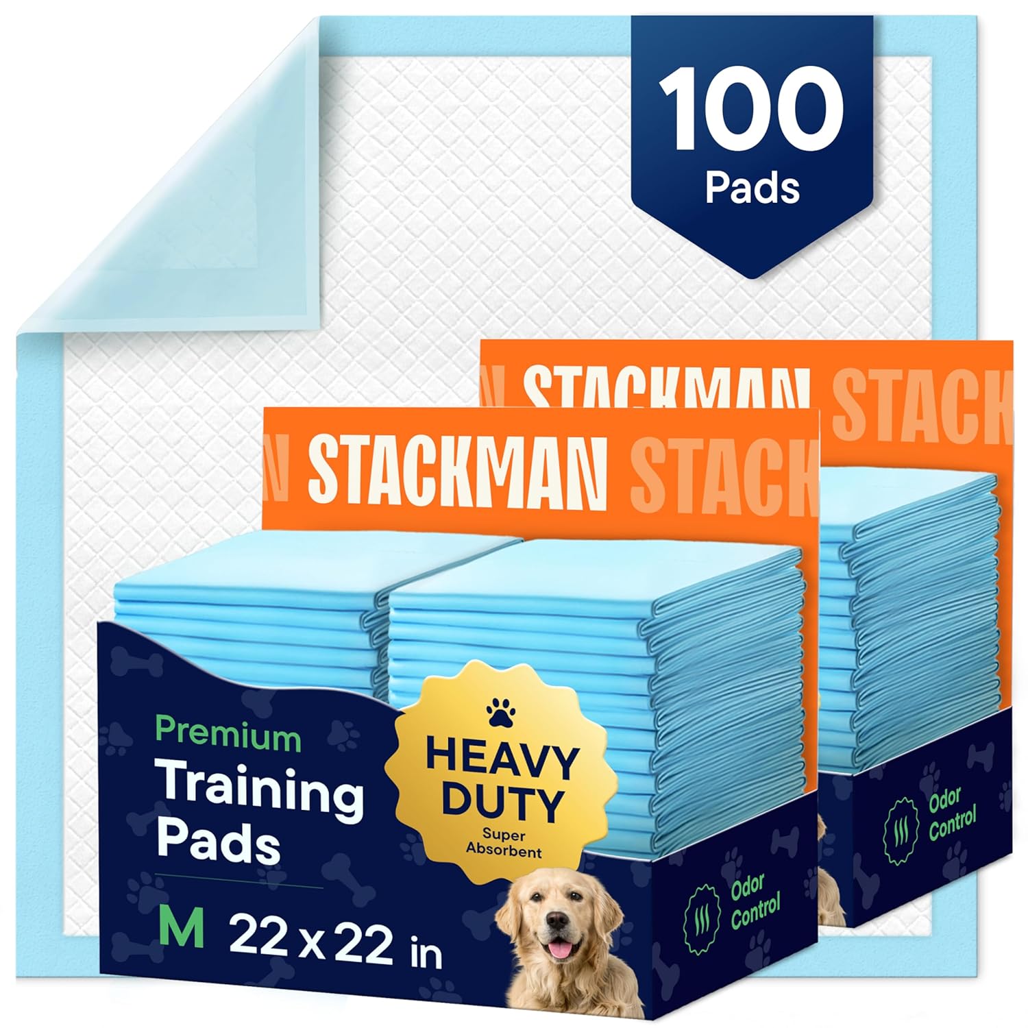 Puppy Pads Pet Pee Pads for Dogs & Puppy Training – 100 Count – Potty Pads for Dogs 22″ x 22″ Leak-Proof Dog Pee Pads – Quick-Dry Surface – Heavy Duty Absorbent Disposable Dog Wee Pad Bulk Pack