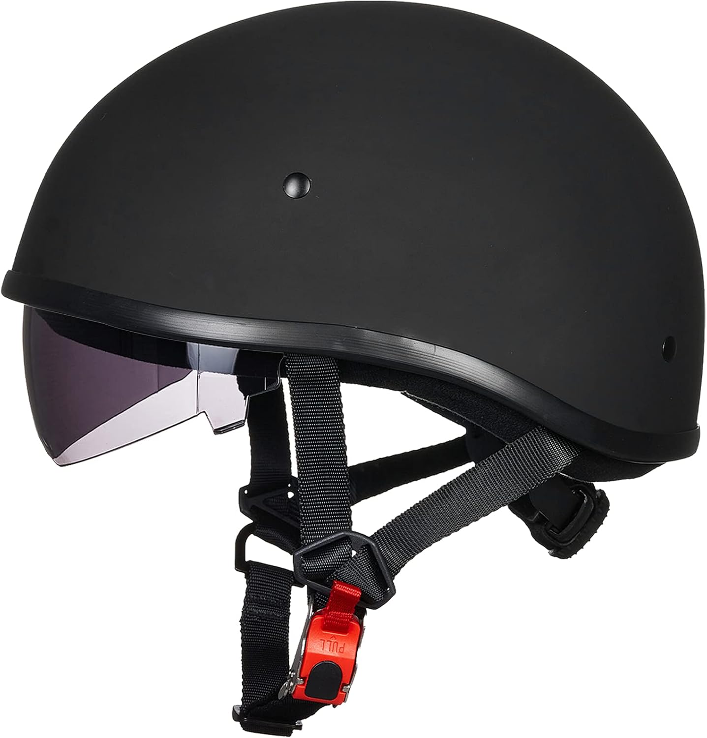 ILM Motorcycle Half Helmet with Sunshield Quick Release Strap Half Face Fit for Cruiser Scooter DOT Approved 883V