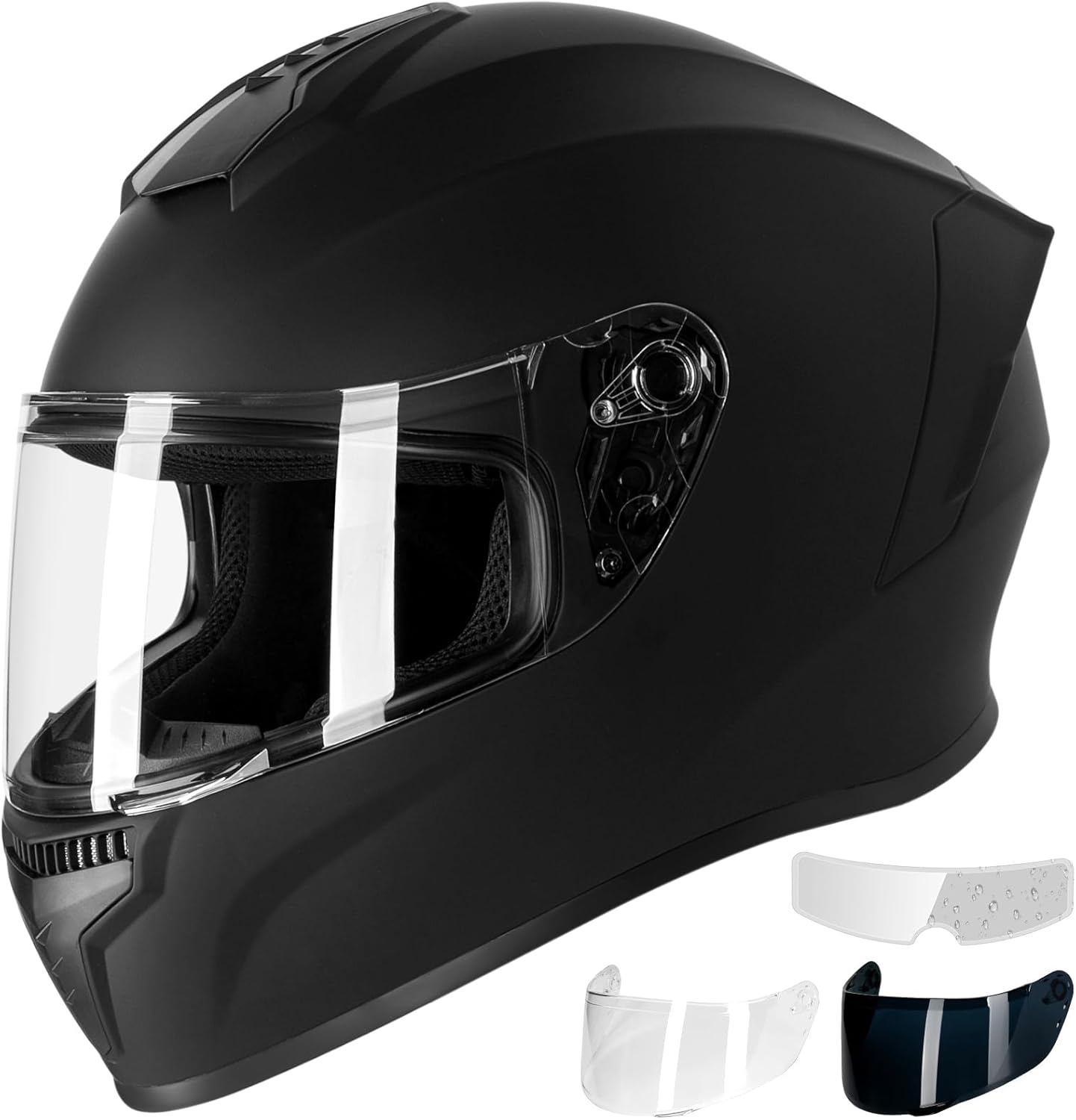 Favoto Full Face Motorcycle Helmet – Dual Visor, Anti-Fog Film Included, DOT Approved Adult Dirt Bike Helmet for Men Women