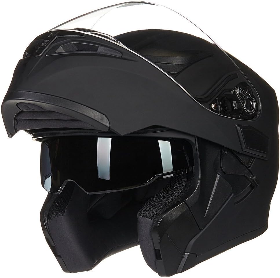 ILM Motorcycle Dual Visor Flip up Modular Full Face Helmet DOT 6 Colors Model 902